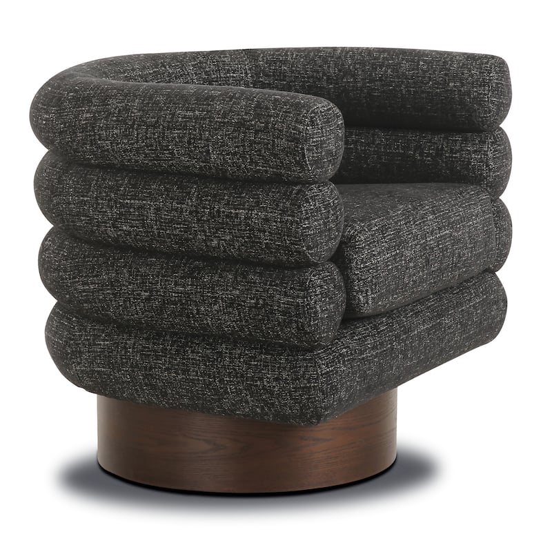 Poly and Bark Rome Swivel Lounge Chair in Ebony Black
