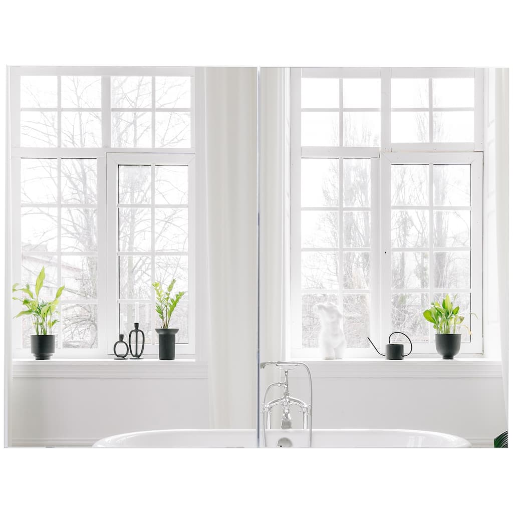 HOMCOM Double Door Wall Mounted Bathroom Mirror