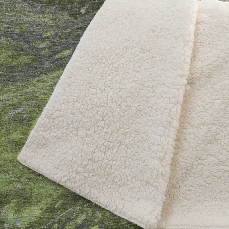 Premium Machine Washable Abstract Contemporary Sherpa Throw Blanket