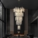 preview thumbnail 21 of 35, KAYLA 28-Lights Crystal Staircase Chandelier, Indoor Pendant Light, 118'' Modern High Ceiling Light, Height Adjustable