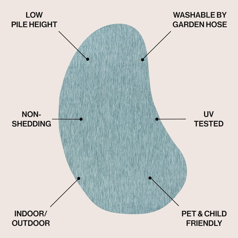JONATHAN Y Evan Modern Rustic Organic Curve Indoor/Outdoor Shaped Area Rug