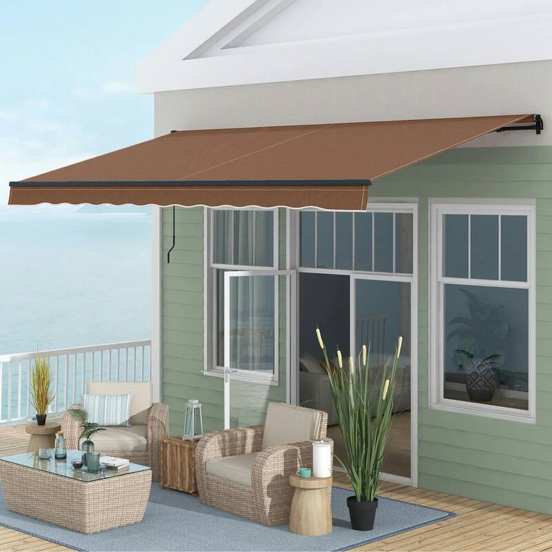 16' x 10' Retractable Awning, 280gsm UV Resistant Sunshade Shelter