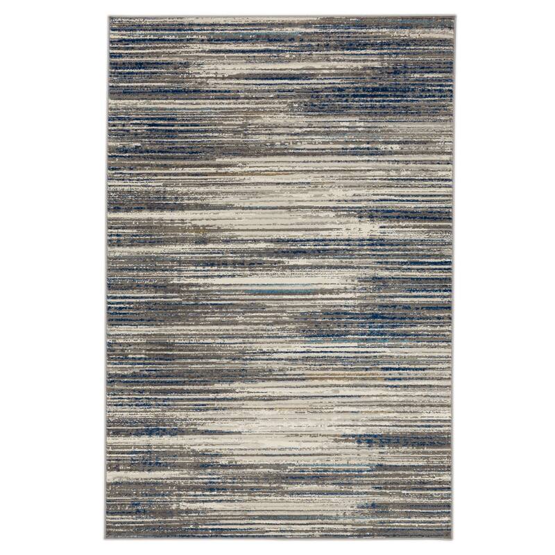 Mohawk Home Urban Abstract Stripe Woven Area Rug - 2' x 8' - Grey/Dark Blue - Runner