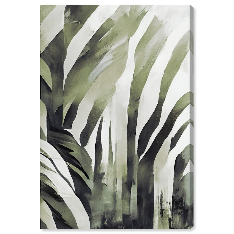 Wynwood Studio Canvas Abstract Jungle Fern Fade Green and Army Green Modern & Contemporary Wall Art Canvas Print