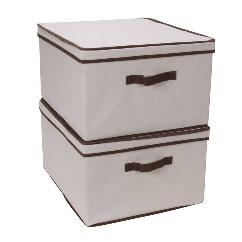 Household Essentials Poly-Cotton Canvas Storage Bin with Lid