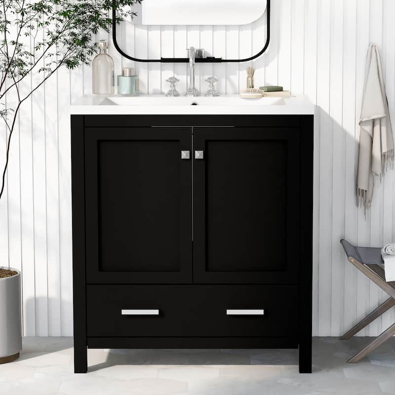 30"Bathroom Vanity with Single Sink - Black