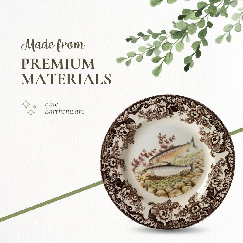 Spode Woodland Fish Motif Salad Plate