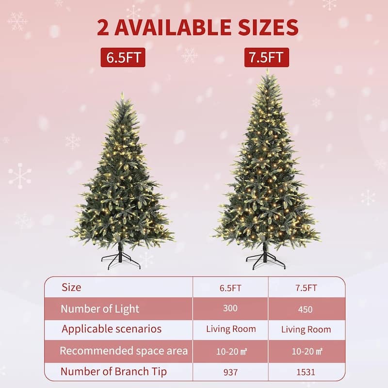 6.5/7.5 FT Prelit Christmas Tree, Xmas Trees for Front Porch, Party, Office - N/A