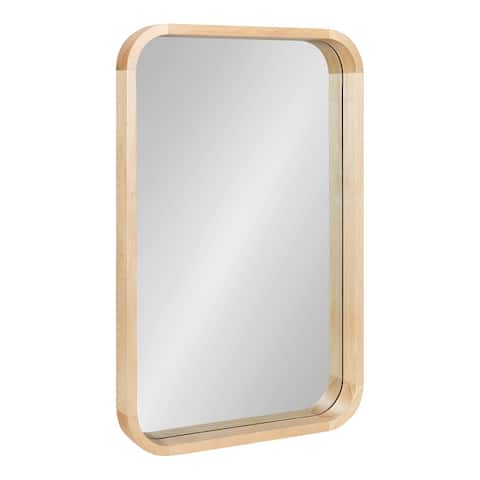 Kate and Laurel Hutton Wood Framed Radius Rectangle Mirror