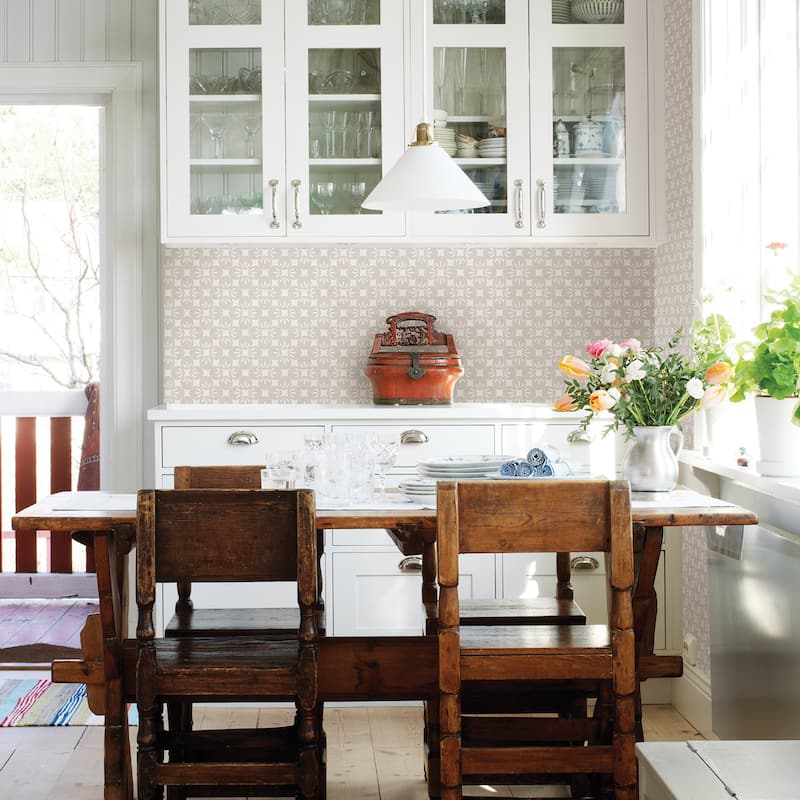 A-Street Prints Orbit Neutral Floral Wallpaper