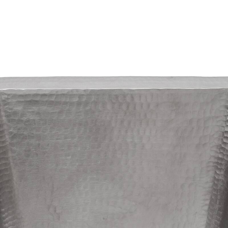 17-in Rectangle Hammered Copper Bathroom Sink in Nickel (LRECEN)