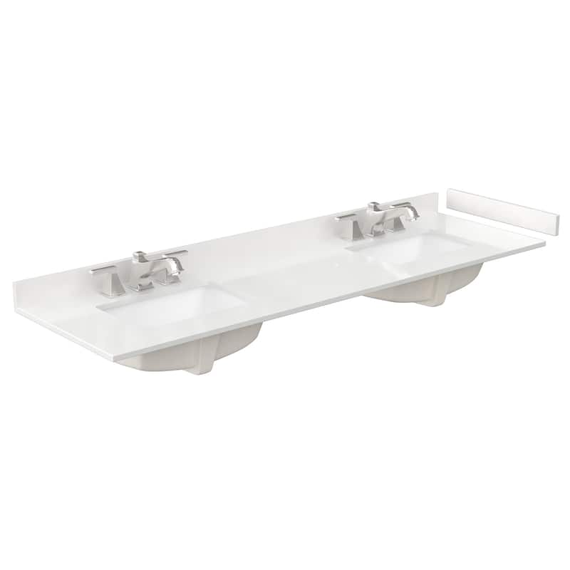 Sheffield 72-inch Double Vanity, 3 Hole Quartz Top, 70-inch Mirror