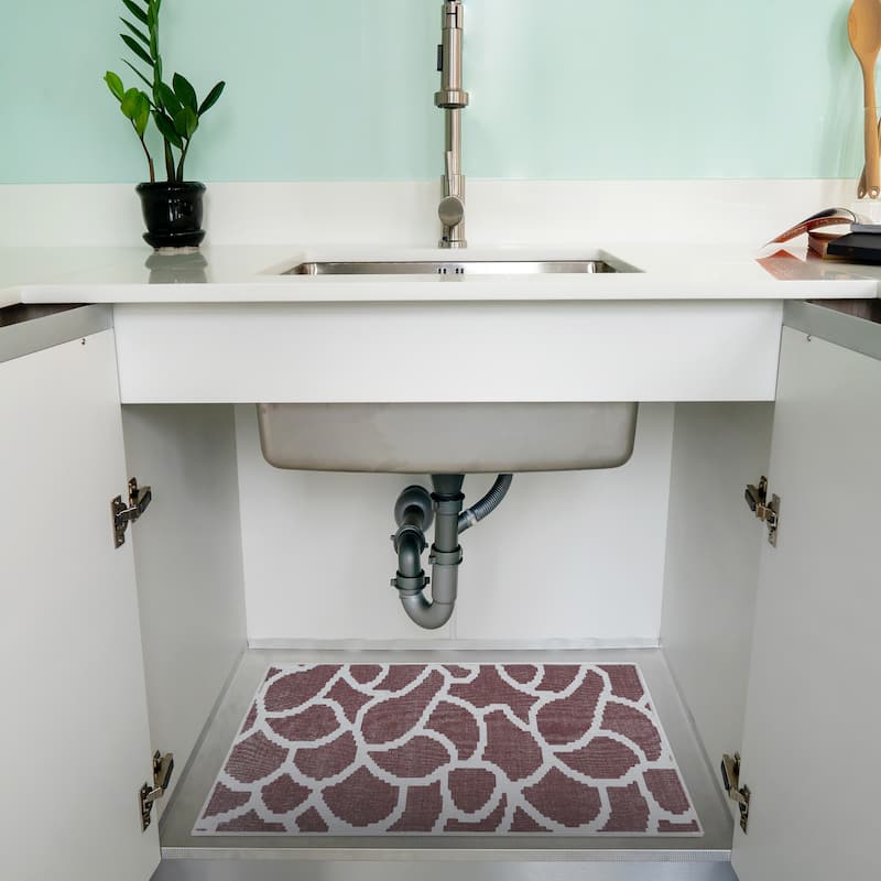 Under Sink Mat - Ultra-Absorbent Cotton Shelf Liners For Kitchen Cabinets - 2X3 feet - Maroon