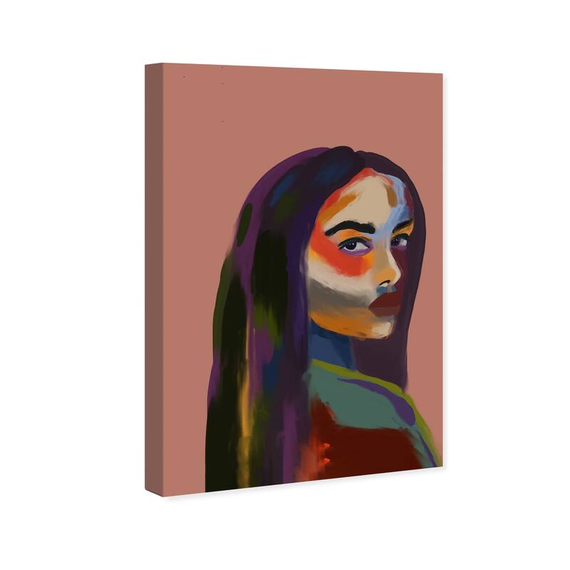 Wynwood Studio Canvas People and Portraits Rasta Girl Portrait Bronze and Copper Rose Tropical Wall Art Canvas Print