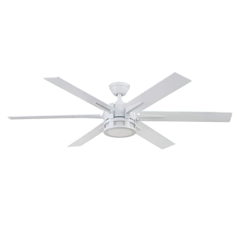 56" Honeywell Kaliza Bright White Indoor Modern LED Ceiling Fan with Light and Remote Control