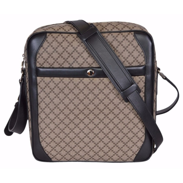 Shop Gucci Men&#39;s 268159 Diamante Plus Coated Canvas Crossbody Messenger Bag - Overstock - 31003290