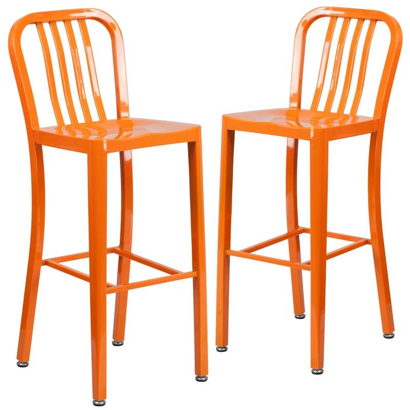 Indoor/Outdoor Commercial Grade Metal Modern Barstools (Set of 2)