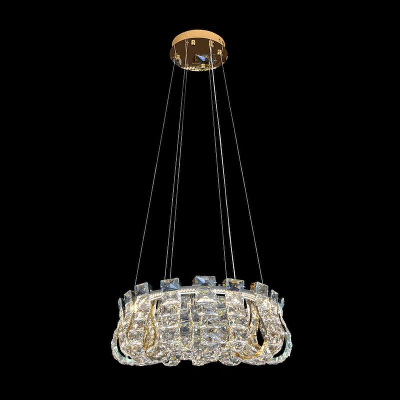Luxury Crystal 30" LED Chandelier Modern Round