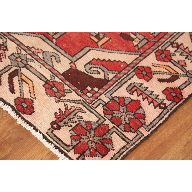 Hand Knotted Oriental 100% Wool Carpet Traditional Medallion Oranges & Rust Bakhtiari Area Rug - 6' 1'' X 4' 11''
