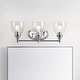 preview thumbnail 1 of 13, Marais 22.5" 3-Light Metal/Glass LED Wall Sconce, Chrome by JONATHAN Y Chrome
