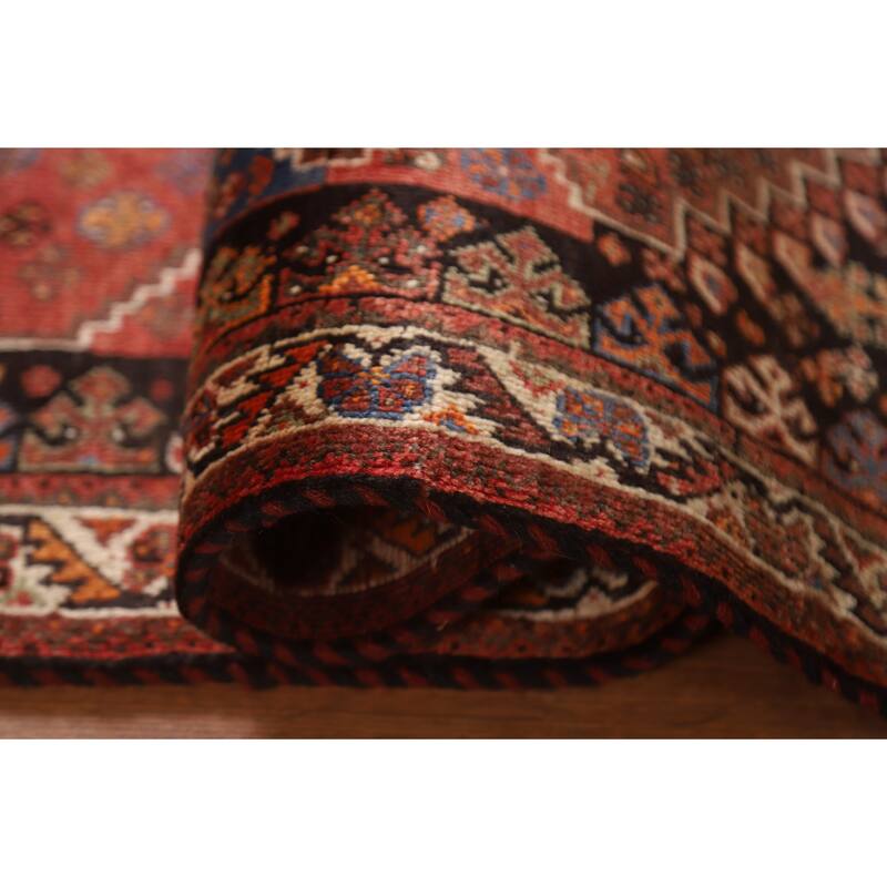 Hand Knotted Oriental 100% Wool Carpet Traditional Tribal Red Abadeh Area Rug - 5' 0'' X 3' 7''