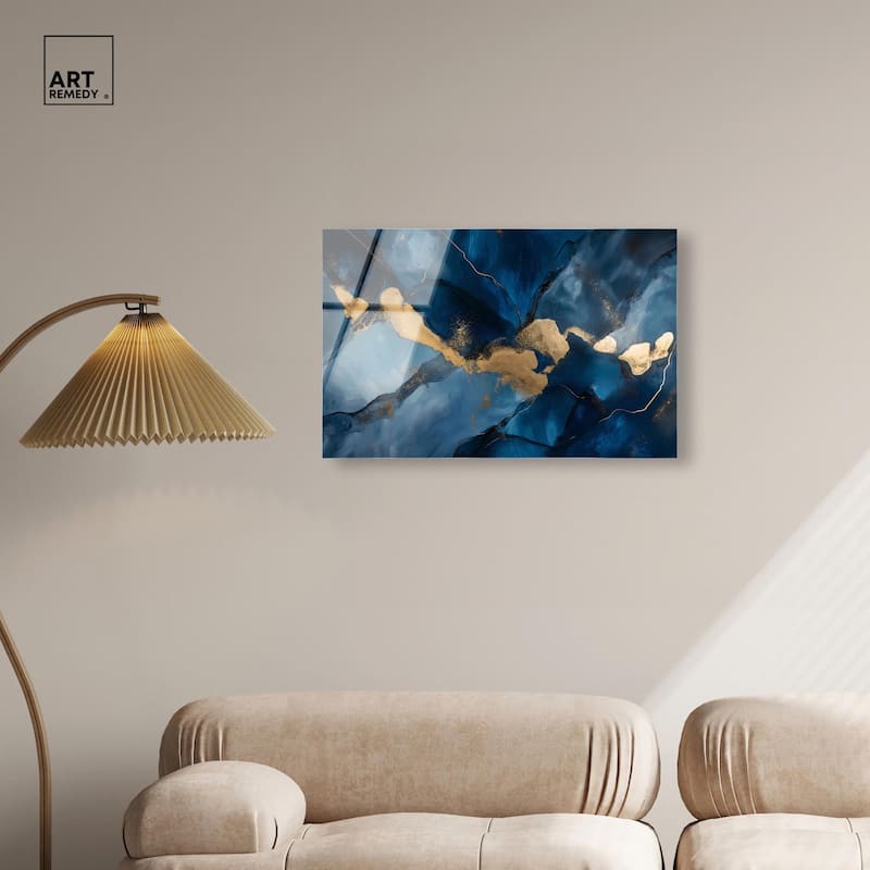 Dark Texture Golden Touch I Acrylic by Art Remedy, Ready to Hang