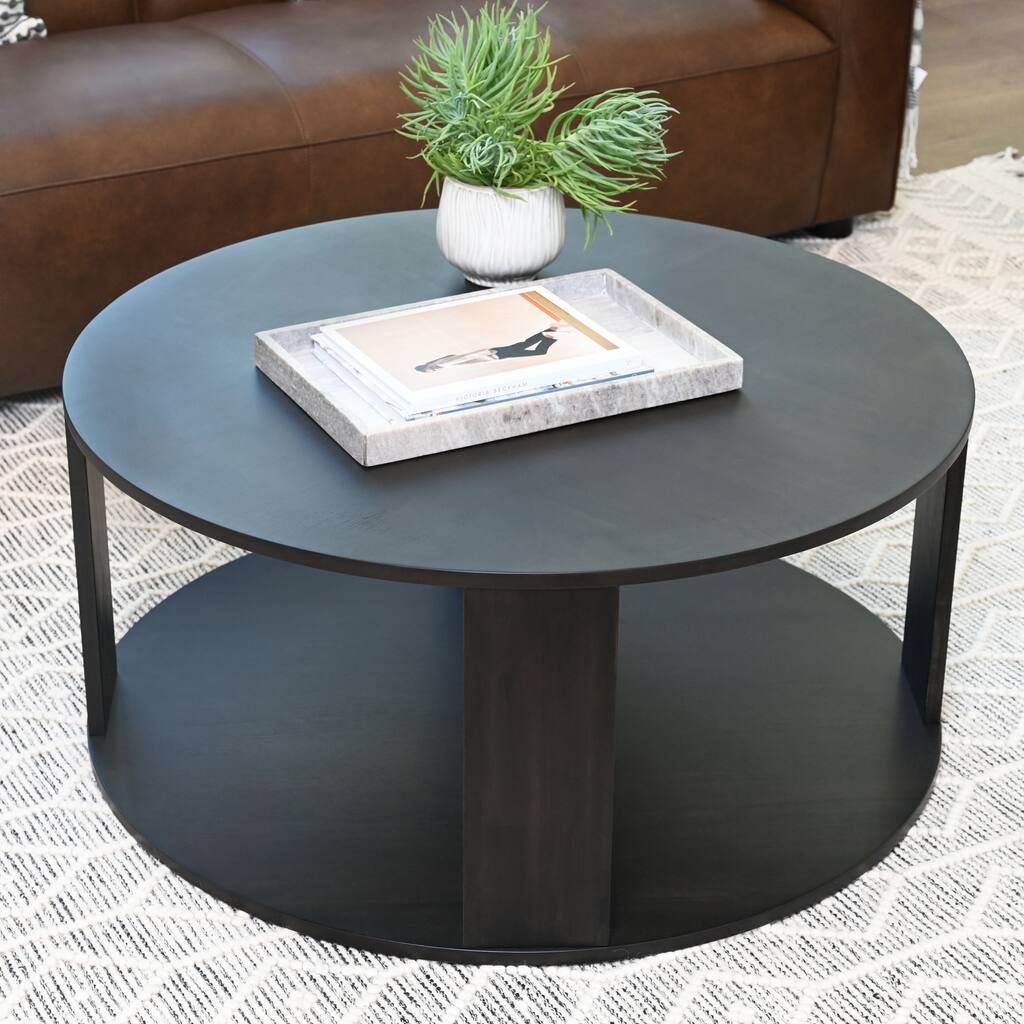 Abbyson Kallan Acacia Wood Round Coffee Table