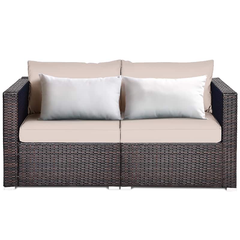 Costway 4PCS Patio Rattan Corner Sofa Sectional Furniture Set - See Details