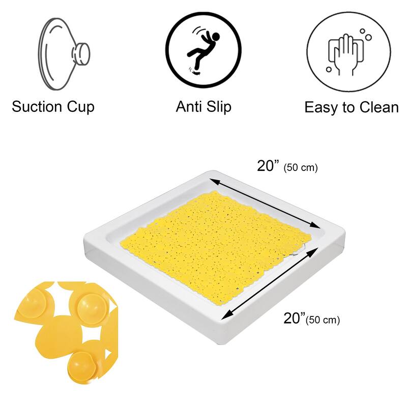 Bubbles Non-Slip Square Shower Mat 20 L X 20 W