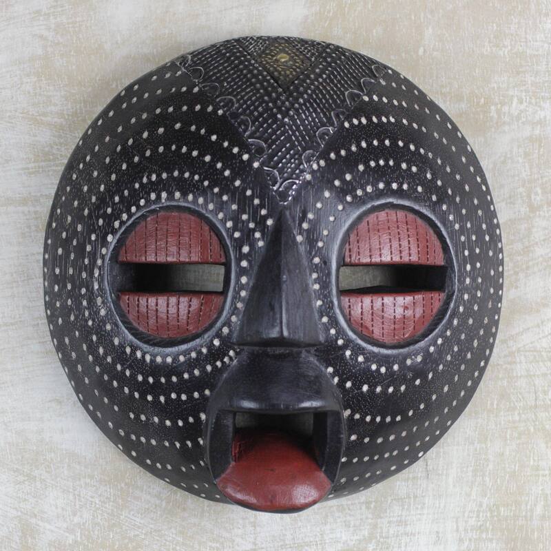 Novica Ntiasea Face African wood mask