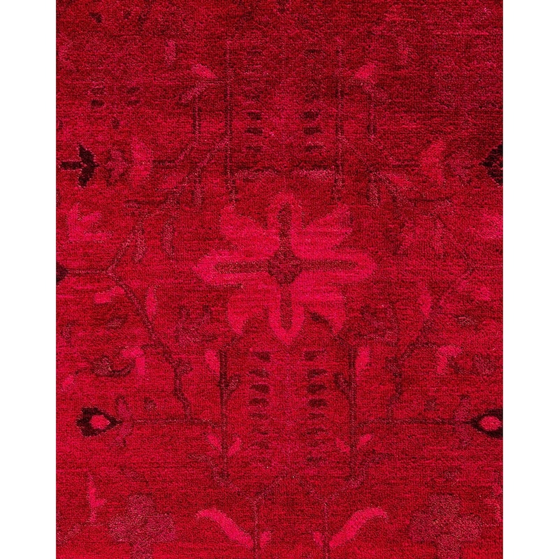 Overdyed, One-of-a-Kind Hand-Knotted Area Rug - Orange - 9' 2" x 12' 2"