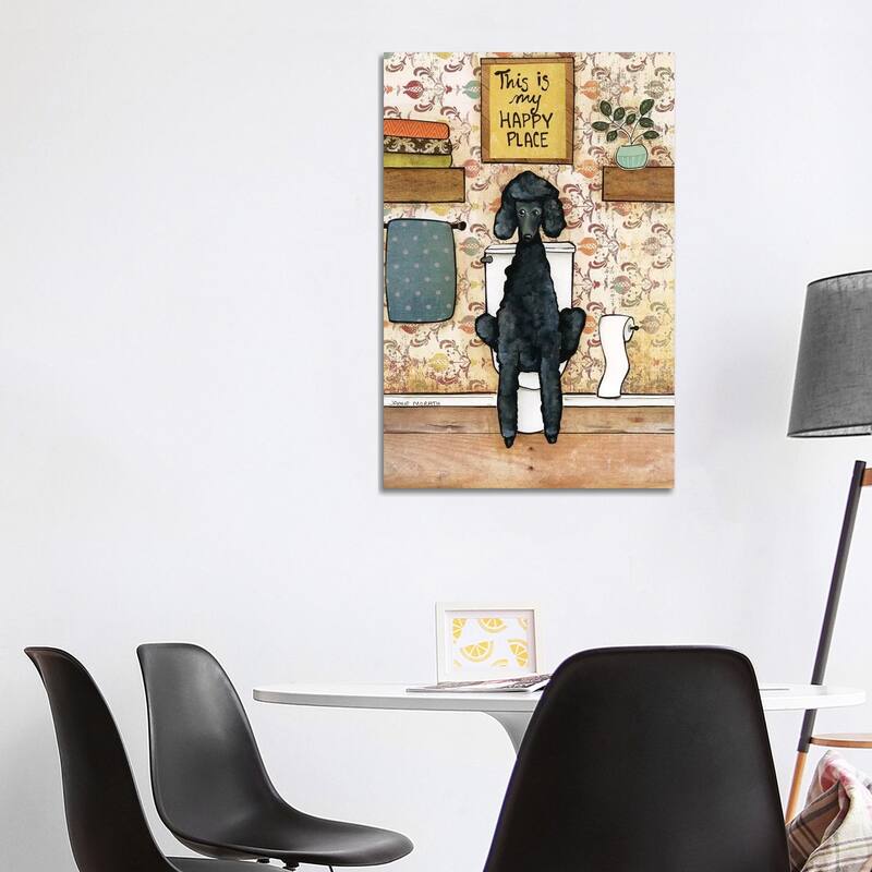 iCanvas "Happy Place Poodle" by Jamie Morath Canvas Print - 40x26x1.5