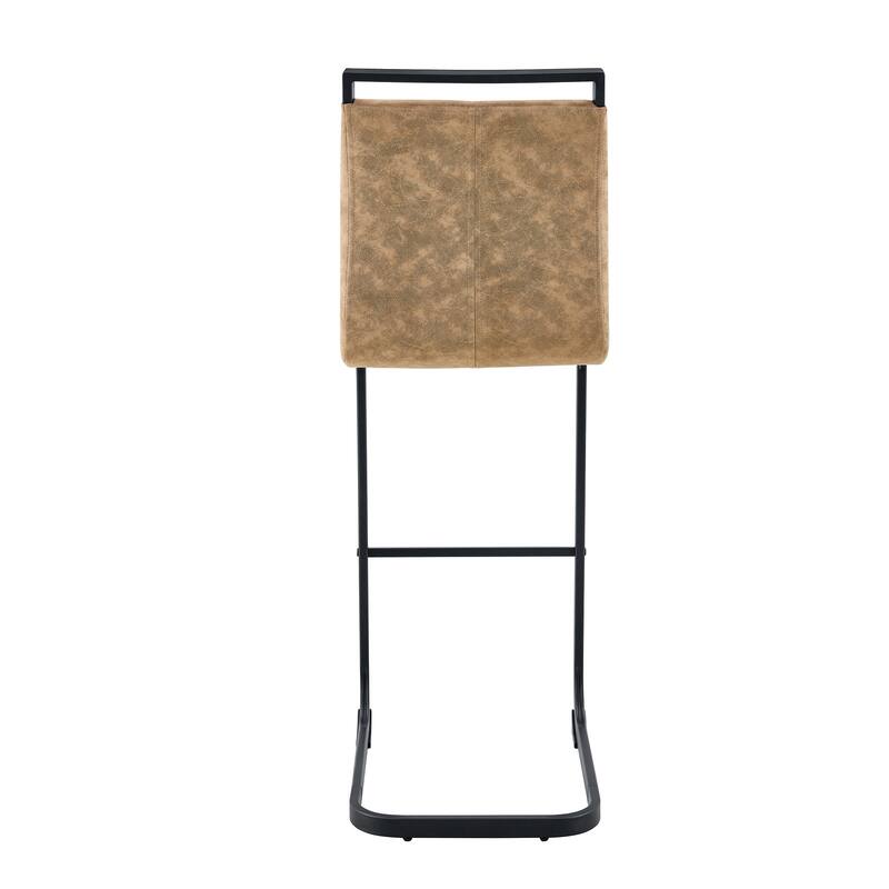 42.5 Inch Tall Brown Tech Fabric Bar Stool - A Perfect Combination of Modern Design, Comfort, and Stability.A Set of 2