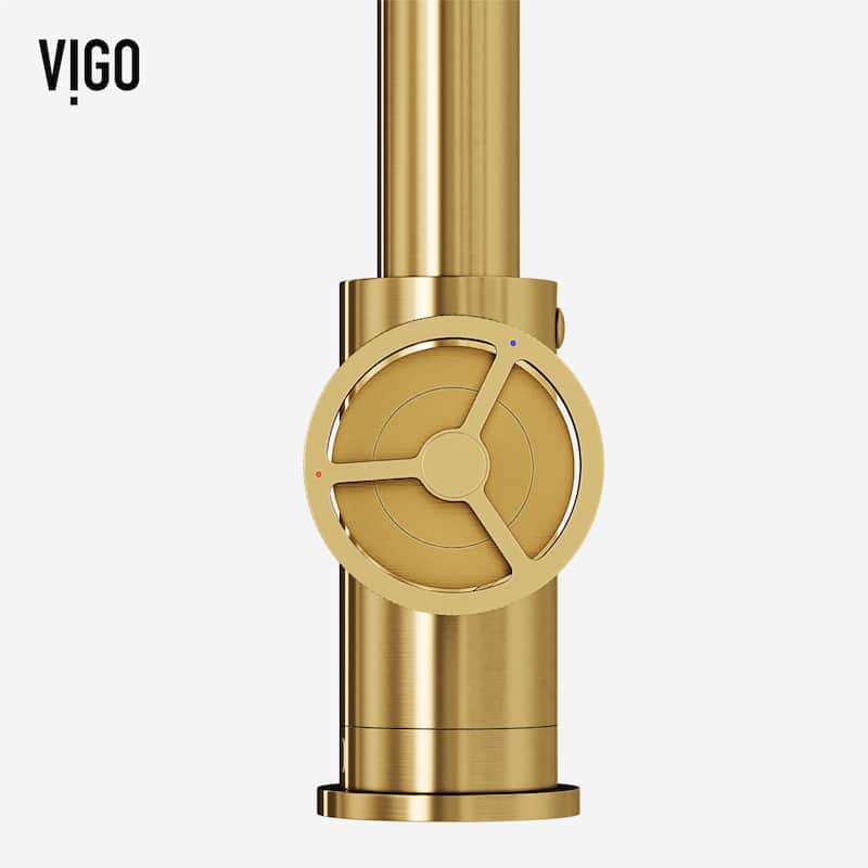VIGO Cass Industrial 14" H Single Handle Kitchen Bar Faucet