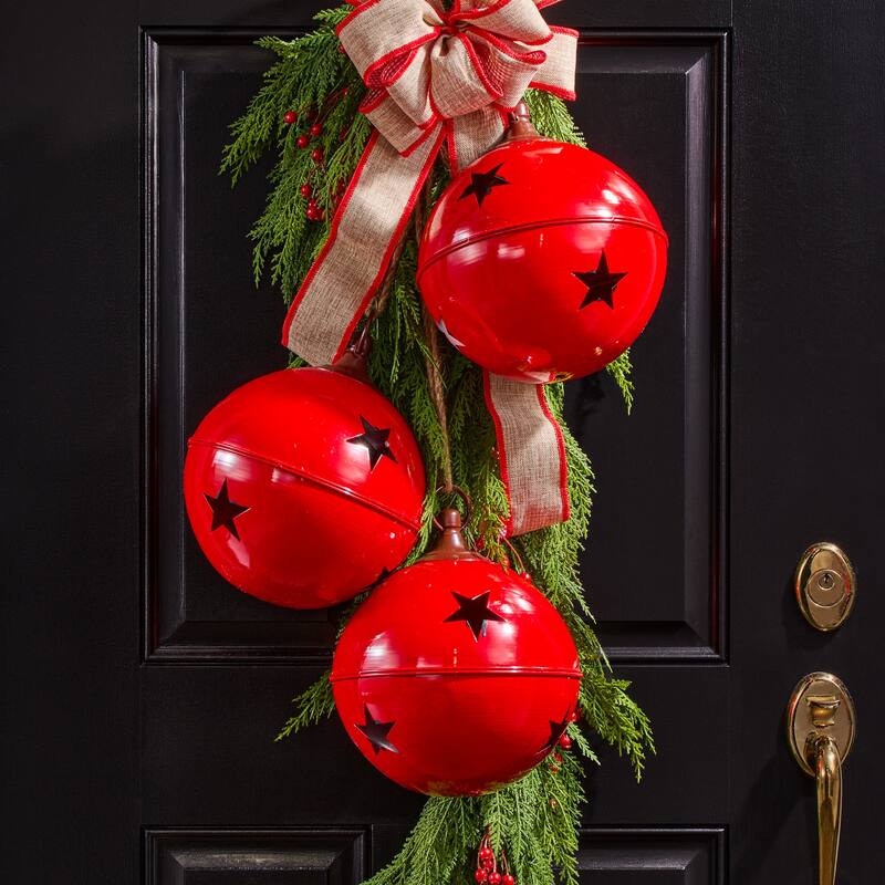 9" Coated Cast Jingle Bell Ornament Set of 3