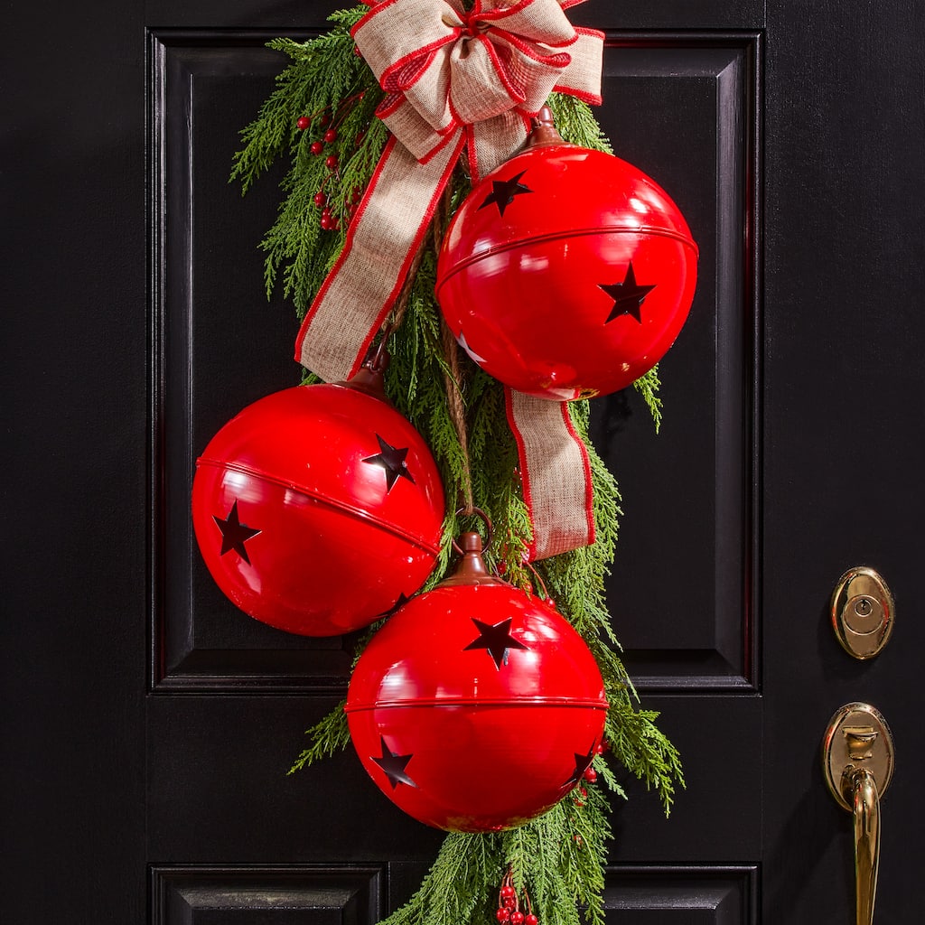 9" Coated Cast Jingle Bell Ornament Set of 3