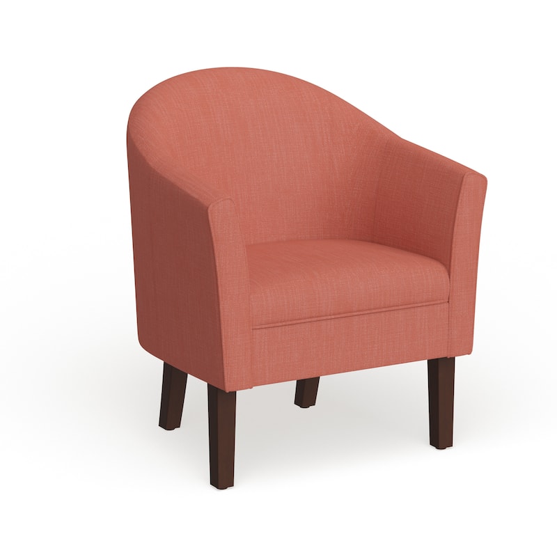 Porch & Den Kingswell Textured Orange Barrel Accent Chair - Coral