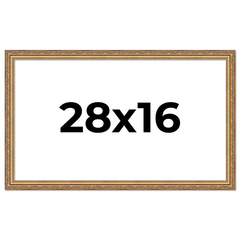 28x16 Frame Red Solid Wood Picture Frame Width 1.75 Inches | Interior Frame Depth 1 13/16 Inches