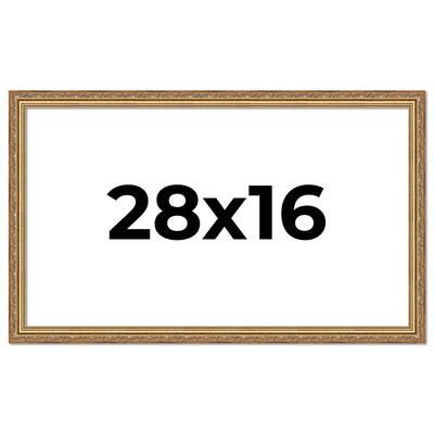 28x16 Frame Red Solid Wood Picture Frame Width 1.75 Inches | Interior Frame Depth 1 13/16 Inches
