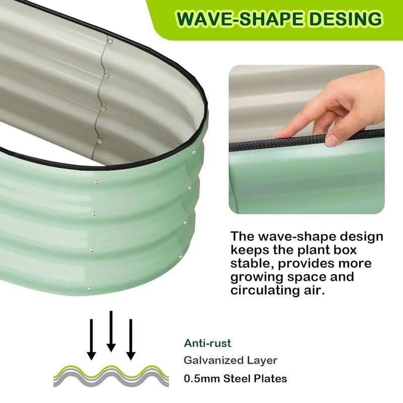 2 Pcs 4.5x2x1ft Galvanized Raised Garden Bed, Planter Box for Vegetables, Flowers, Fruits