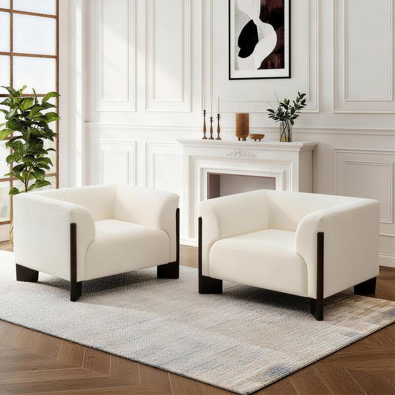 2 set Modern Upholstered Arm Club Chair
