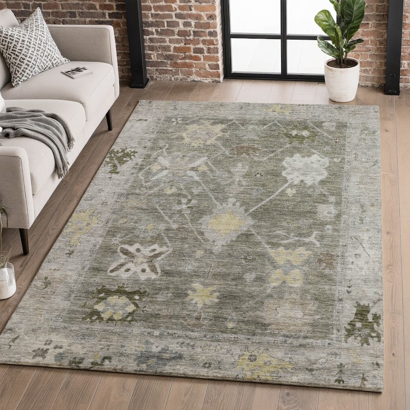 Premium Washable Super Soft Traditional Kashmir Mayfield Rug - Pewter - 5' x 7'6"