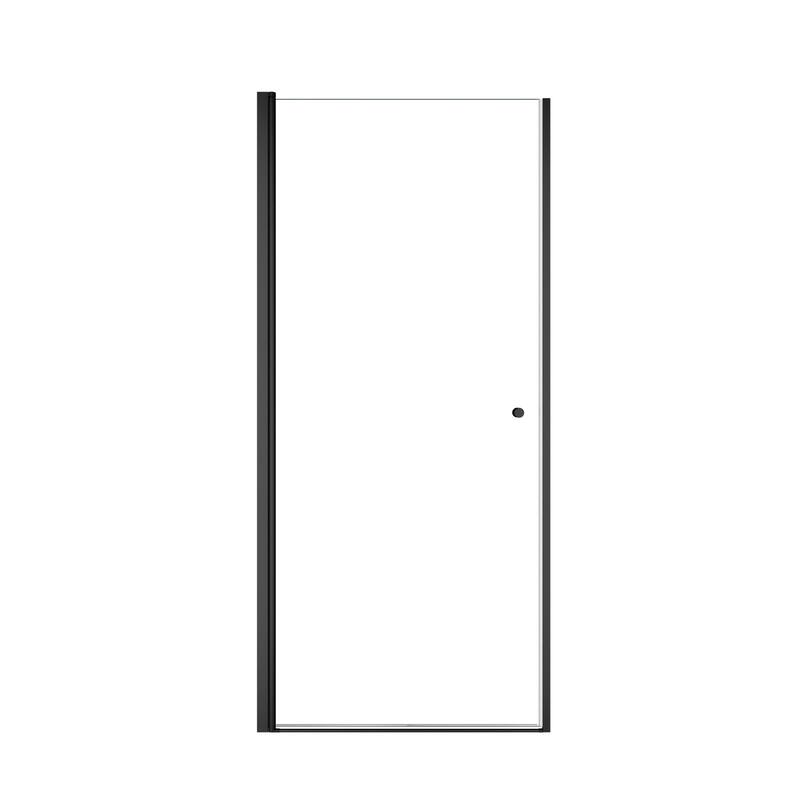 GDFStudio - Modern Semi-Frameless Circular Pivot Shower Door with 1/4" SGCC Tempered Glass, Magnetic Soft Close & Knob Handle