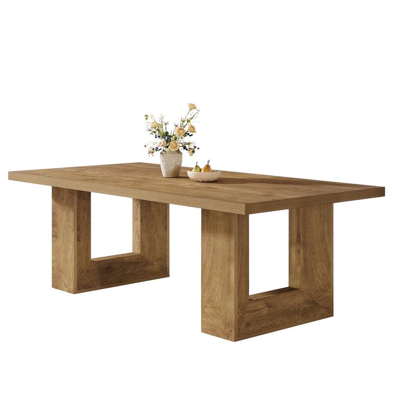 Dining Table for 6 People, 63'' Rectangular Kitchen Table with Strong ...