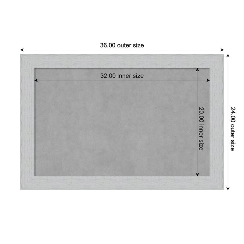 Amanti Art Shiplap White Framed Magnetic Board - Board Size 32x20