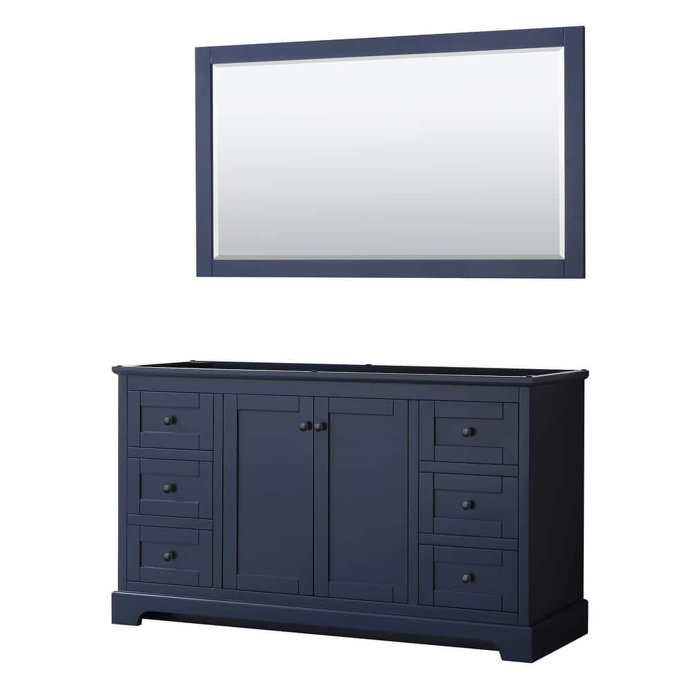 Avery 60-inch Single Vanity, No Top, No Sink, 58-inch Mirror