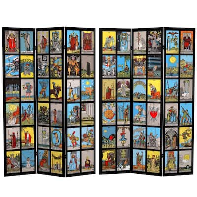 Handmade 6' Double Sided Tarot Canvas Room Divider