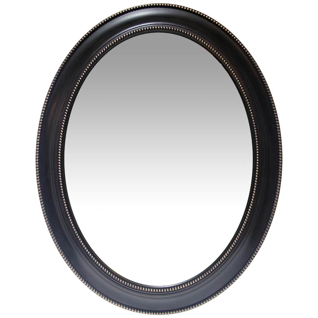 Sonore 30 x 24 in Large Oval Accented Decorative Wall Mirror - Black and Gold - 30 x 2 x 24