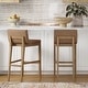preview thumbnail 72 of 115, Gracie Modern Bar Stool, Boucle Upholstered Chair and Brushed Wooden Legs