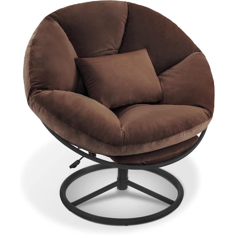 MCombo Gas Lift Swivel Papasan Chair with Height Adjustment, Velvet HQ405